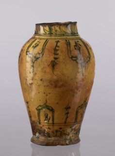 Vase, repossession Glogów, Islamic art, Persian culture, glazed ceramics, utility vase with