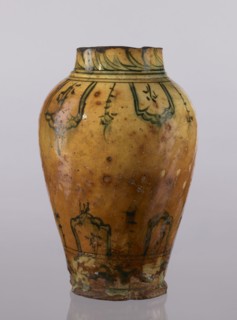 Vase, repossession Glogów, Islamic art, Persian culture, glazed ceramic utility vase with