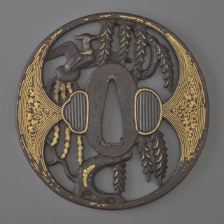 Crossguard tsuba, Japanese, Edo period 1603–1868, early 18th century, iron tsuba, maru gata round,