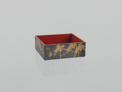 Portable picnic set sagejûbako, Rectangular cabinet without side walls on a stand with two stacked