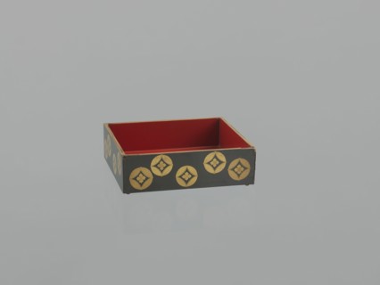 Portable picnic set sagejûbako, Rectangular cabinet without side walls. On a stand there are two