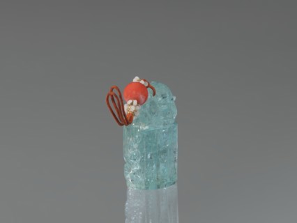Seal stamp pendant, Chinese, Qing dynasty 1644–1911; carved stone aquamarine, polished in the upper
