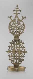 Oil lamp, Persian/Islamic art, 19th–20th century, Central Asia or Iran, oil lamp with side