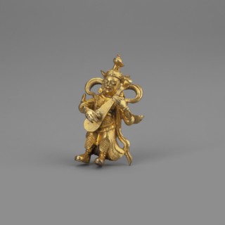 Dhrytarashtra;, Himalayan culture; Tibetan Buddhist art; Himalayan art; musical instrument; 2nd