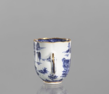 Cup;, Porcelain, blue-and-white; Chinese, Qing dynasty, 19th century. Landscape motifs. Part of a