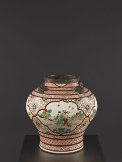 Vase, mid-18th century Qing dynasty, 1644–1911, China. Colored porcelain decorative vessel, height
