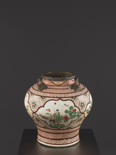 Vase, Chinese, Qing 1644–1911, mid-18th century. Colored porcelain vessel, height 40.5 cm, diameter