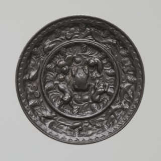 Mirror, Chinese art, Chinese culture, Tang 618–907, bronze mirror with beasts fantastical, frogs,