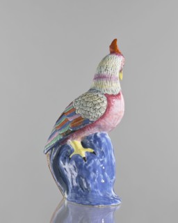 Rooster figurine, Chinese art, Chinese culture, Qing 1644–1911, colored porcelain, ceramics, animal