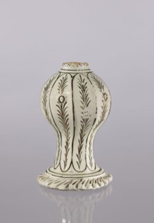 Bottle, Persian, Qajar dynasty 1785–1925, glazed ceramic vessel bottle, 19th century, Iran;