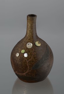 Sake bottle tokkuri, gift; Japanese, Bizen, 19th century Edo–Meiji. A bottle with a spherical belly