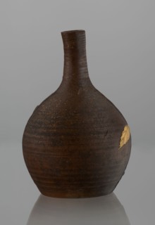 Sake bottle tokkuri, maker, Japanese, Bizen; 19th century Edo–Meiji. Ceramic vessel with spherical