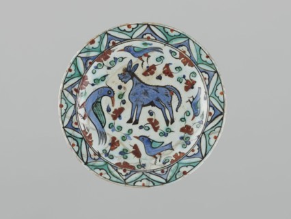 Plate, Islamic art, Turkish, Ottoman dynasty 1299–1922, ceramics, Iznik, 17th century. Dish vessel,