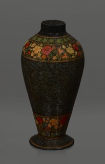 Vase, Qajar dynasty 1785–1925, Persian, Islamic art; lacquer vase, 19th century, Iran; vessel,