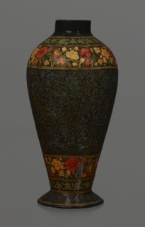 Vase, Qajar dynasty 1785–1925, Islamic art, Persian; lacquer vase, 19th century, Iran. Vessel,
