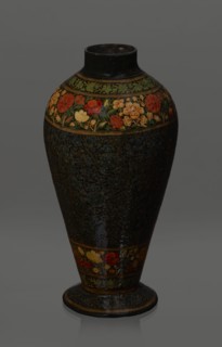 Vase, Qajar dynasty 1785–1925, Islamic art, Persian; lacquer vase, 19th century, Iran. Vessel,