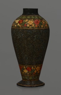 Vase, Qajar dynasty 1785–1925, Persian, Islamic art; lacquer vase, 19th century, Iran; vessel,