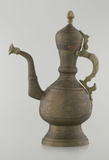Jug aftabe, Persian, Qajar dynasty 1785–1925, aftabe vessel in ceramic, 19th century, possibly