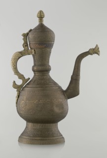 Jug aftabe, aftabe, geometric and plant ornament, dragons, zoomorphism; Decoration: dense plant and