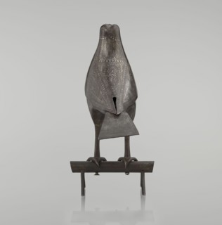 Falcon on a branch, Persian, 18th century, Iran; figurine sculpture depicting a falcon with