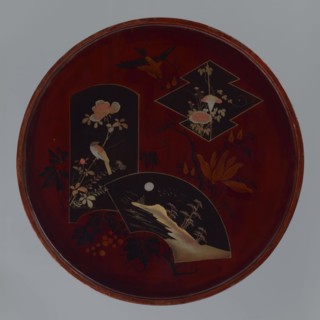 Tray, Meiji 1868–1912, Japanese art, Japanese culture; iconography: wisteria, kachôga flowers and