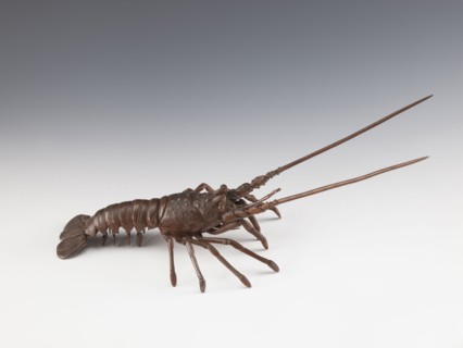 Lobster-shaped okimono Ise ebi, bronze jizai okimono depicting a lobster; late 19th century Meiji