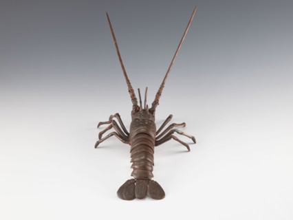 Lobster-shaped okimono Ise ebi, bronze figurine, jizai okimono; late 19th century Meiji period,