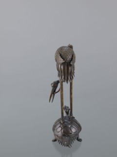 Candlestick shokudai, lotuses, turtles, cranes iconography, Japanese art, Japanese culture, Meiji