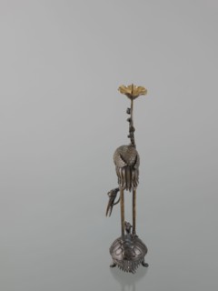 Candlestick shokudai, lotuses, turtles, cranes iconography, Japanese art, Japanese culture, Meiji