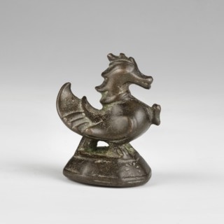Hintha hintha duck-shaped weight, 10 tikals ticals; Burmese, c. 1760. Bronze weight on an octagonal