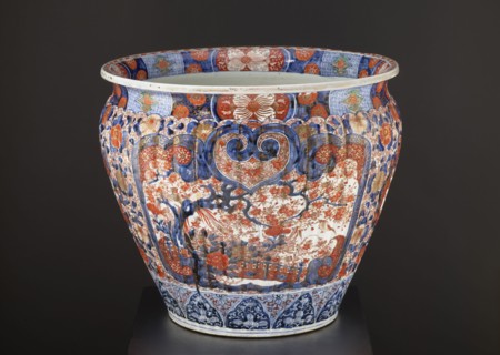 Flowerpot, ca. 1870–1880, Arita, Japan. Ceramic jardiniere colored porcelain, imari, height 50.5