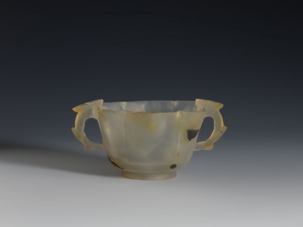 Bowl, 19th century, China; Chinese, Qing 1644–1911. Spotted agate bowl with hexagonal upper part on