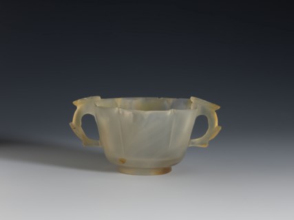 Bowl, 19th century, China, Qing 1644–1911. Spotted agate bowl with yellow-rusty stains and black