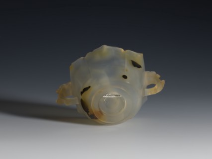 Bowl, 19th century, China, Qing dynasty 1644–1911. Spotted agate bowl with yellow-rusty stains and
