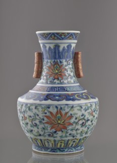 Vase with threads in the shape of bamboo twigs;, Chinese art; Chinese; Qing dynasty 1644–1911,