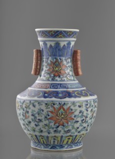 Vase with threads in the shape of bamboo twigs; maker, Chinese, Qing dynasty Qianlong period,