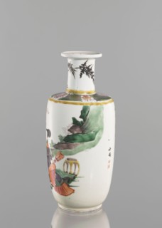 Vase, ; Chinese; Qing dynasty 1644–1911; 19th century; colored porcelain; figurative scenes