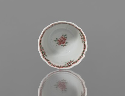 Bowl, ceramic vessel with colorful decorations in Kangxi style, decorated with floral motifs, plum