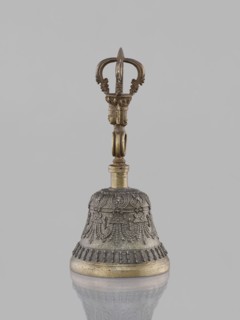 Bell ghanta, purchased; art of Tibetan Buddhism; used in religious rites; ritual object bell/vajra;