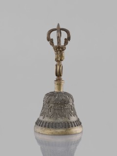 Bell ghanta, 19th century, Tibet. Ritual object used in Tibetan Buddhist rites; percussion