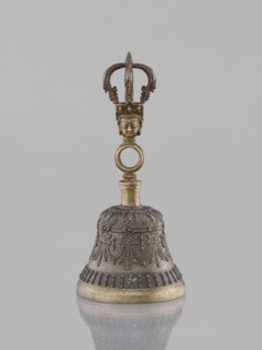 Bell ghanta, 19th century, Tibet. Ritual object used in Tibetan Buddhist rites; percussion