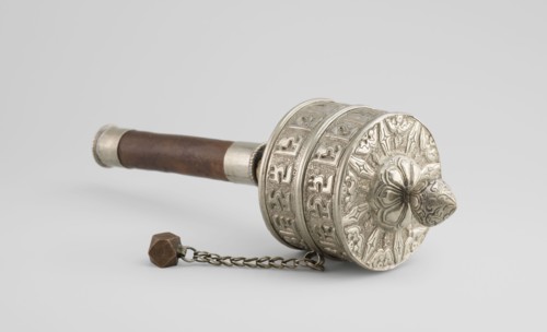 Prayer wheel, Tibetan Buddhist art, Himalayan culture, Himalayan art, scrolls, Buddhist art, 19th