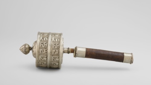 Prayer wheel, Tibetan Buddhist art, Himalayan, Buddhist art, 19th century, Tibet, scrolls, cult