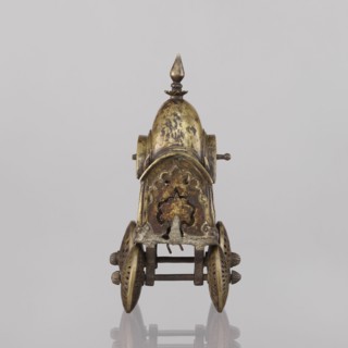 Miniature of a chariot; maker, Indian; 19th century; model; temple chariot; subject: peacocks and