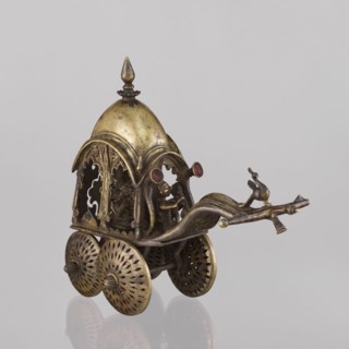 Miniature of a chariot, chariot model, 19th century, India; Indian; South Asian; temple chariots;