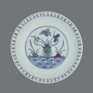 Plate, Chinese art, Chinese culture, Qing dynasty 1644–1911, colored porcelain, decoration of