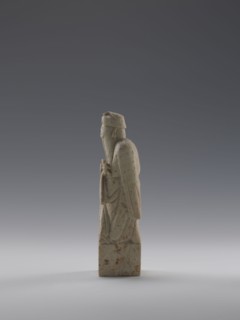 Sage with a Fan, figurine of a man holding a fan, Chinese, Qing dynasty 1644–1911, 19th century,
