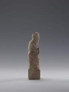 Sage with a Fan, figurine of a man holding a fan, Chinese art; materials: sculpture; culture: