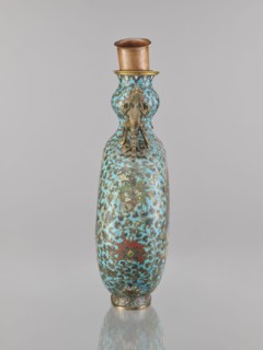 Vase - moon bottle pilgrim with a sleeve, cloisonné enamel, Qing 1644–1911, 19th century, China,
