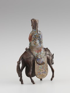 Sage on a Mule, cloisonné enamel, Qing 1644–1911, 19th century, China; sculpture depicting a sage